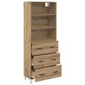 vidaXL Highboard 2 ks Remeselný dub 69,5 x 34 x 180 cm