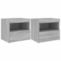 vidaXL Nočné stolíky s LED svetlami 2 ks sivý dub sonoma 50x40x45 cm