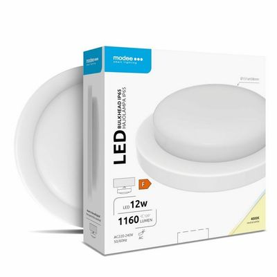 Modee LED Bulkhead Round prepážkové okrúhle svetlo 12W 4000K 1160 lm, biela (ML-BH4000K12WR-W)