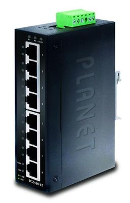 Planet IGS-801T Průmyslový Switch 8x1Gb RJ45, -40 +75°C, IP30, EFT+ESD, 12-48VDC, fanless Prumyslový Switch, 8x 10/100/1000, -40 +75°C