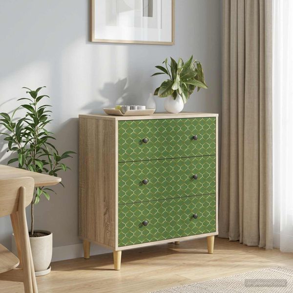 vidaXL Příborník GELEEN Smaragdový geometrický vzor 66 x 36,5 x 75 cm