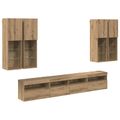 vidaXL Súprava nástenného TV nábytku s LED svetlami 7 ks dub artisan