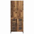 vidaXL Highboard Staré drevo 69,5 x 34 x 180 cm Kompozitné drevo