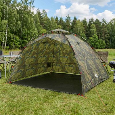 vidaXL Rybársky stan s rýchlym uvoľnením 4-miestny Svetlý camouflage