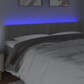 vidaXL Čelo postele s LED bledosivé 180x5x78/88 cm zamat