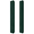 vidaXL Čelo postele s LED tmavozelené 183x16x118/128 cm zamat