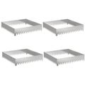 vidaXL Obrubník trávnika 4 ks 100 x 100 x 20 cm Oceľ Strieborná