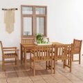 vidaXL 7-dielna záhradná jedálenská súprava 150x90 cm masívne teakové drevo