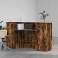 vidaXL Recepčný stôl dymový dub 180x50x103,5 cm kompozitné drevo