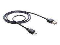 Kábel USB - mini-USB typ B (samec) do USB (samec) - 1 m - čierna
