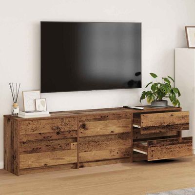 vidaXL TV jednotky 2 pcs Staré drevo 180 x 34 x 50 cm Kompozitné drevo