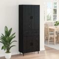 vidaXL Highboard 2 ks Čierny dub 69,5 x 34 x 180 cm Kompozitné drevo