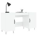 vidaXL Stôl lesklý biely 140x50x75 cm spracované drevo
