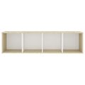 vidaXL TV skrinky 2 ks, biela+sonoma 142,5x35x36,5cm, kompozitné drevo