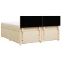 vidaXL Posteľný rám boxspring s matracom krémový 180x200 cm látka