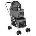 vidaXL 2-vrstvový skladací kočík pre psa sivý 83x48x97cm oxford. látka