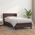 vidaXL Boxspring posteľ s matracom hnedá 90x200 cm umelá koža