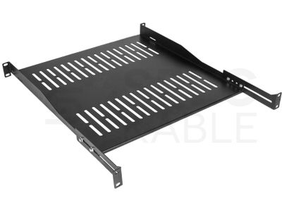 Polica do racku NEKU 1U 19" 450mm (550mm), nastaviteľná, čierna