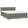 vidaXL Boxspring posteľ s matracom tmavosivá 140x200 cm látka