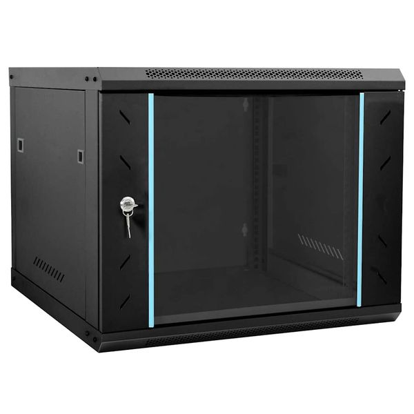vidaXL Sieťový kabinet s úložiskom Čierna 60 x 60 x 50 cm Oceľ