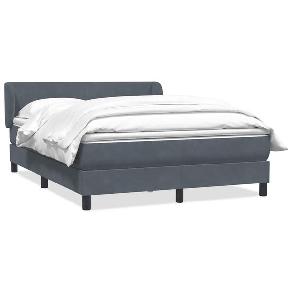 vidaXL Box Spring Posteľ s matracom Tmavosivá 160x220 cm Zamat