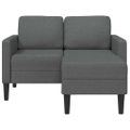 vidaXL 2-miestna pohovka s ležadlom v tvare L, tmavosivá, 125 cm, látková