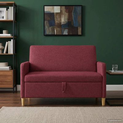 vidaXL Sofa s úložným priestorom Víno červené 122 x 78 x 87 cm