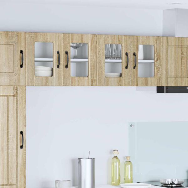 vidaXL Nástenný sklenený kabinet PORTO Sonoma dub 60 x 31 x 40 cm