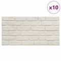 vidaXL Nástenné panely 10 ks 100 x 50 cm Biela EPS pena