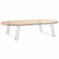 vidaXL Nohy konferenčného stolíka v tvare U, 2 ks, biele, 70 x (30-31) cm, oceľové