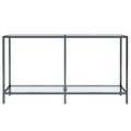 vidaXL Konzolový stolík priehľadný 140x35x75,5 cm tvrdené sklo