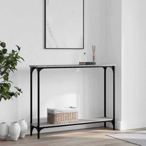 vidaXL Konzolový stolík sivý sonoma 100x22,5x75 cm kompozitné drevo