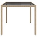 vidaXL Záhradný stôl 150x90x75 cm tvrdené sklo a polyratan čierny