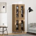 vidaXL Highboard 2 ks Remeselný dub 69,5 x 34 x 180 cm