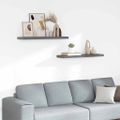vidaXL Plávajúce nástenné police 2 ks, lesklé sivé 90x23,5x3,8 cm, MDF