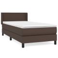 vidaXL Boxspring posteľ s matracom hnedá 90x200 cm umelá koža