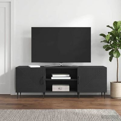vidaXL TV skrinka 150 x 31 x 50 cm Čierna Kompozitné drevo
