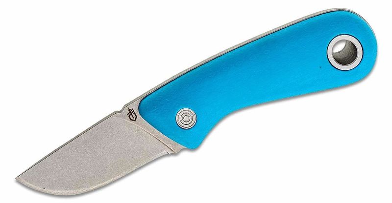 Gerber G1499 Vertebrae outdoorový nôž 6,4 cm, Stonewash, modrá, guma, puzdro