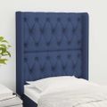 vidaXL Čelo postele so záhybmi modré 83x16x118/128 cm látka