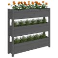 vidaXL Kvetináč sivý 112x25x104,5 cm borovicový masív
