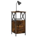 vidaXL Nočný stolík dymový dub 34x35,5x70 cm spracované drevo