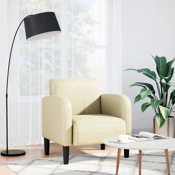 VidaXL Pohovka s opierkami krémová 54 cm umelá koža