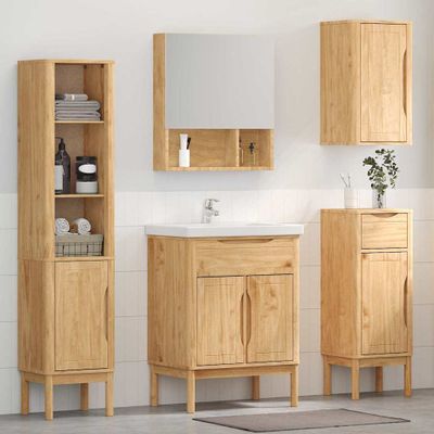 vidaXL Sada kúpeľňového nábytku so zásuvkou FLORO 4 pcs Včelí hnedý