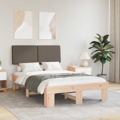 vidaXL Rám postele s čalúneným čelom Sivohnedá 120 x 200 cm