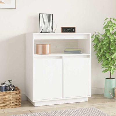 vidaXL Komoda biela 70x34x80 cm borovicový masív