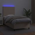 vidaXL Boxspring posteľ matrac a LED kapučínová 100x200 cm umelá koža