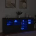 vidaXL Komoda s LED svetlami čierna 164x37x67 cm