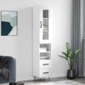 vidaXL Vysoká skrinka biela 34,5x34x180 cm spracované drevo