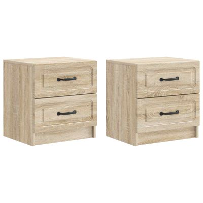 vidaXL Nočný stolík so zásuvkou 2 pcs Dub sonoma 43 x 34,5 x 44,5 cm