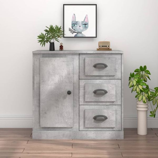 vidaXL Komoda betónovo sivá 70x35,5x67,5 cm spracované drevo